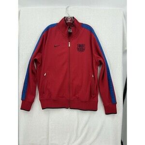 Nike FC Barcelona Soccer Track Jacket Red Full Zip Small S Mens